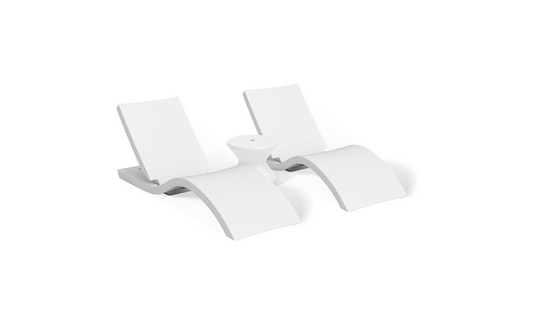 Ledge Adjustable Chaise and Side Table In-Pool & Patio Set