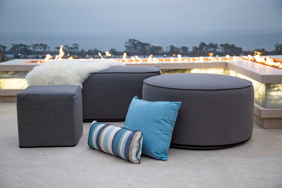 Sunset West Bazaar 18"Pouf Cube in Heritage Granite — View 5