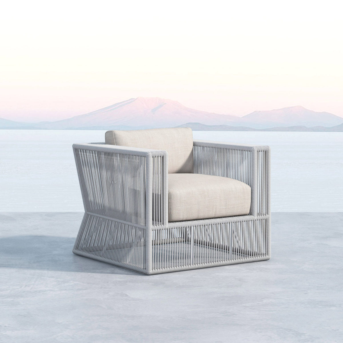 Sunset West Miami Club Chair in Echo Ash w/ Self Welt — View 14