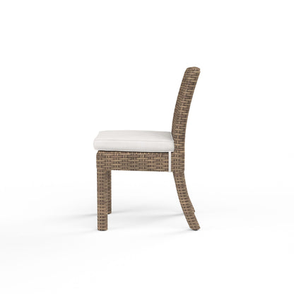 Sunset West Havana Armless Dining Chair in Canvas Flax w/ Self Welt — View 3