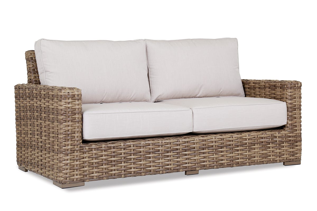Sunset West Havana Loveseat in Canvas Flax w/ Self Welt