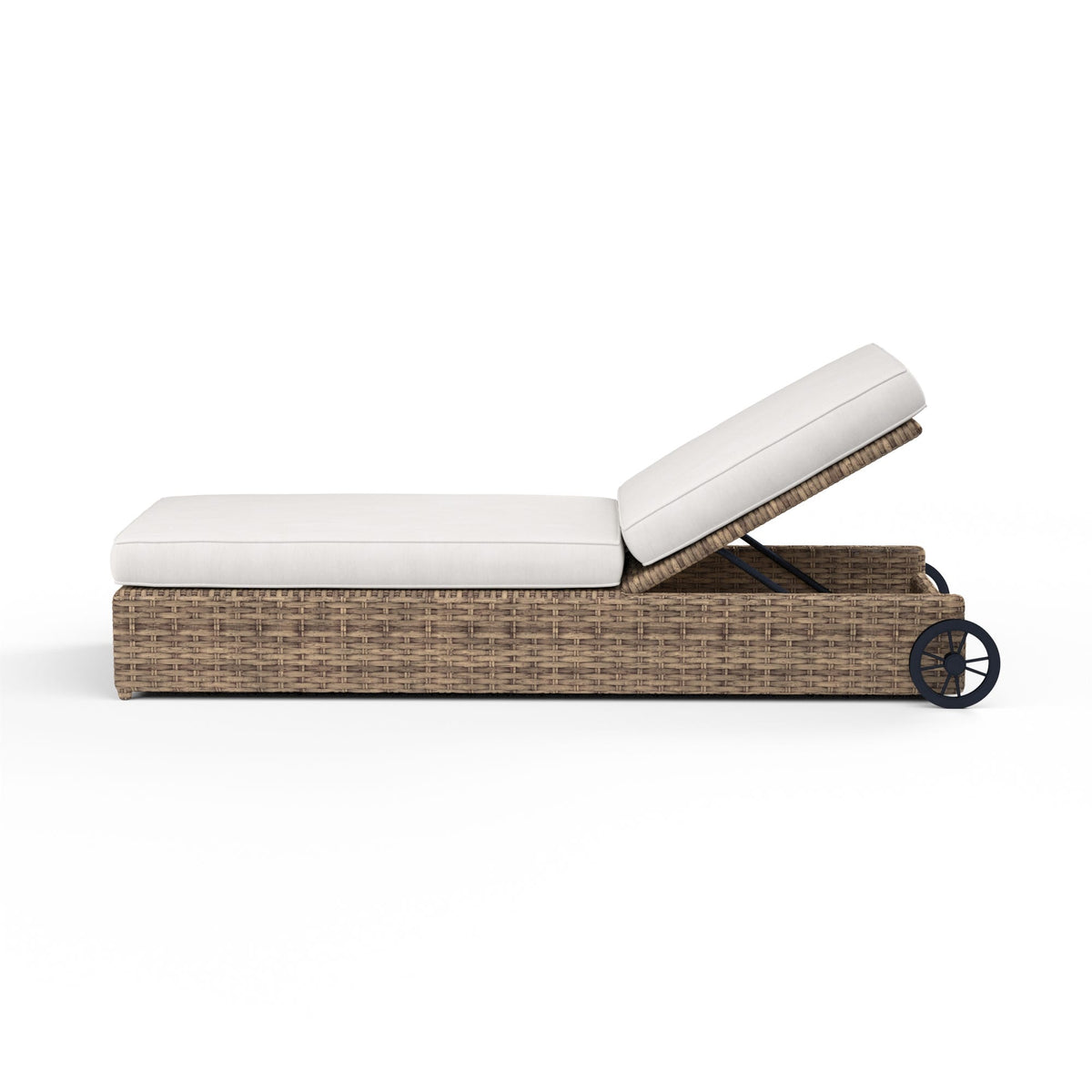 Sunset West Havana Adjustable Chaise in Canvas Flax w/ Self Welt — View 3
