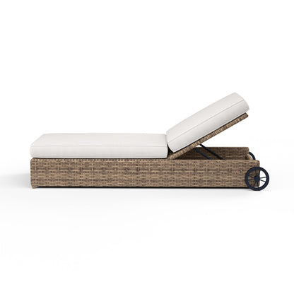 Sunset West Havana Adjustable Chaise in Canvas Flax w/ Self Welt — View 3