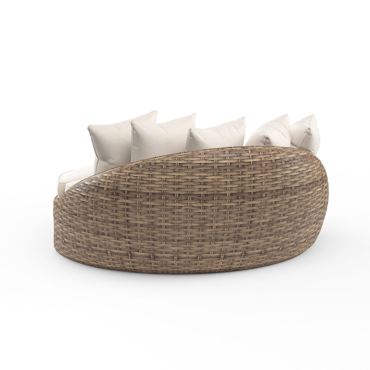 Sunset West Havana Round Daybed in Canvas Flax w/ Self Welt