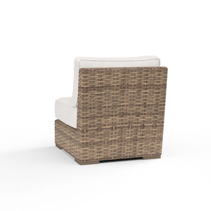 Sunset West Havana Armless Club in Canvas Flax w/ Self Welt