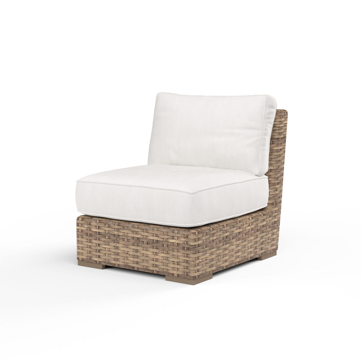 Sunset West Havana Armless Club in Canvas Flax w/ Self Welt — View 3