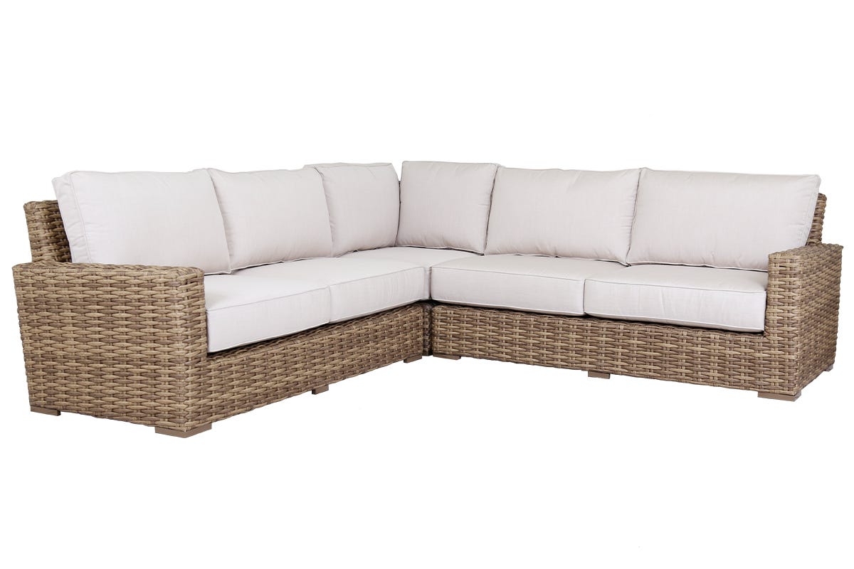 Sunset West Havana Sectional in Canvas Flax w/ Self Welt