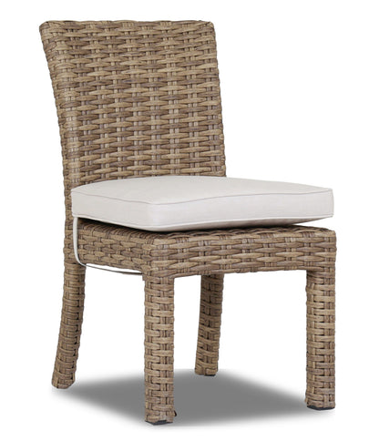 Sunset West Havana Armless Dining Chair in Canvas Flax w/ Self Welt — View 7