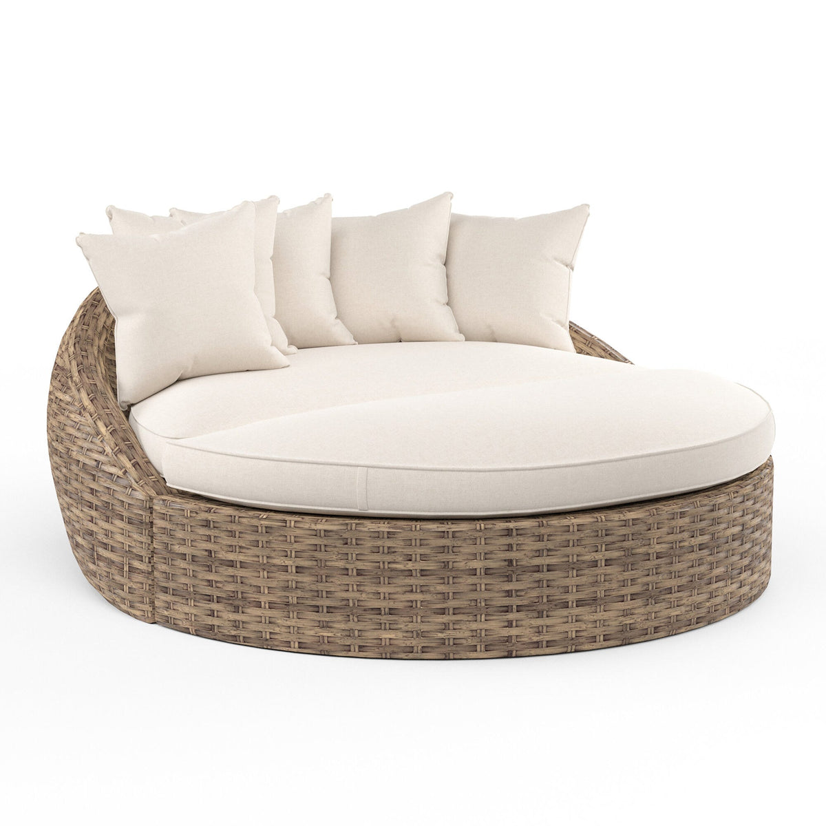 Sunset West Havana Round Daybed in Canvas Flax w/ Self Welt — View 5