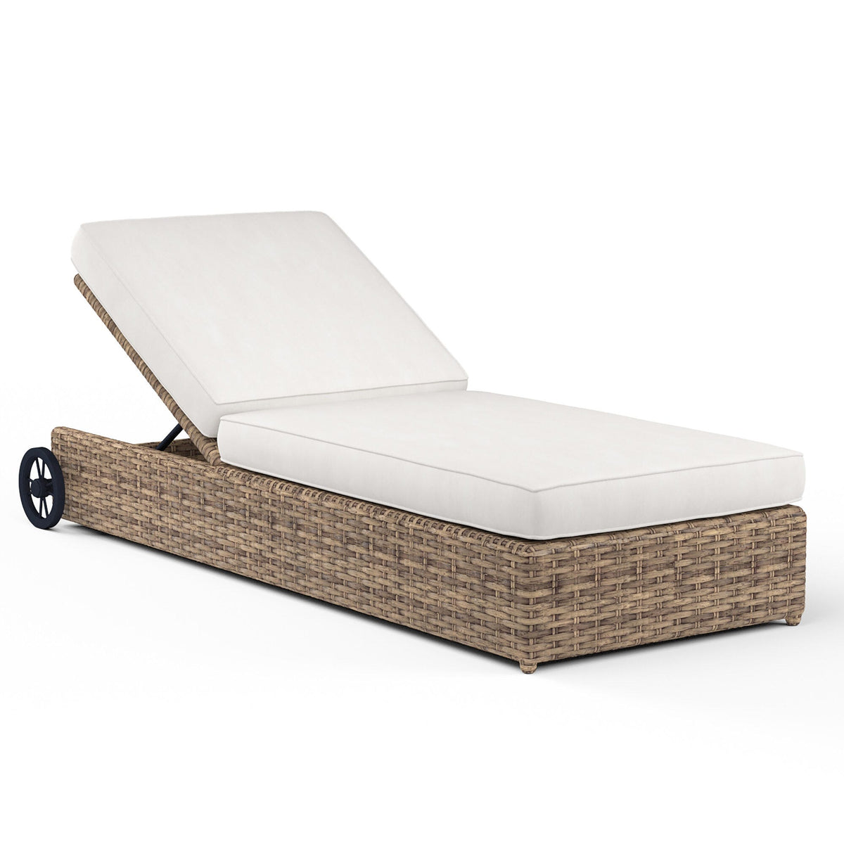 Sunset West Havana Adjustable Chaise in Canvas Flax w/ Self Welt — View 5