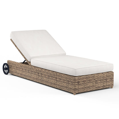 Sunset West Havana Adjustable Chaise in Canvas Flax w/ Self Welt — View 5