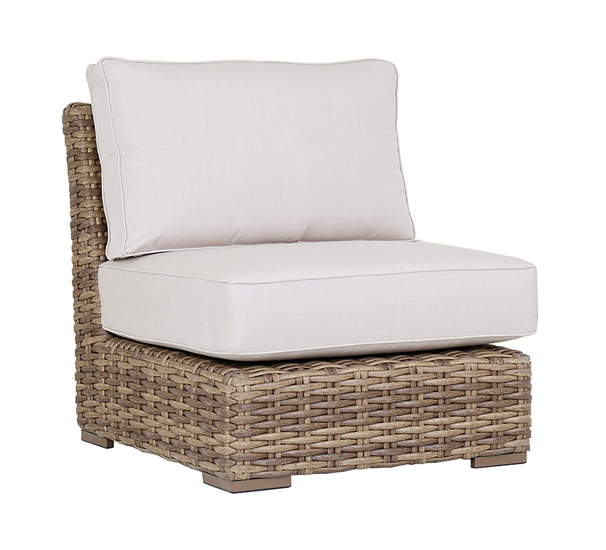 Sunset West Havana Armless Club in Canvas Flax w/ Self Welt — View 4