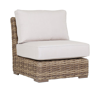Sunset West Havana Armless Club in Canvas Flax w/ Self Welt — View 4