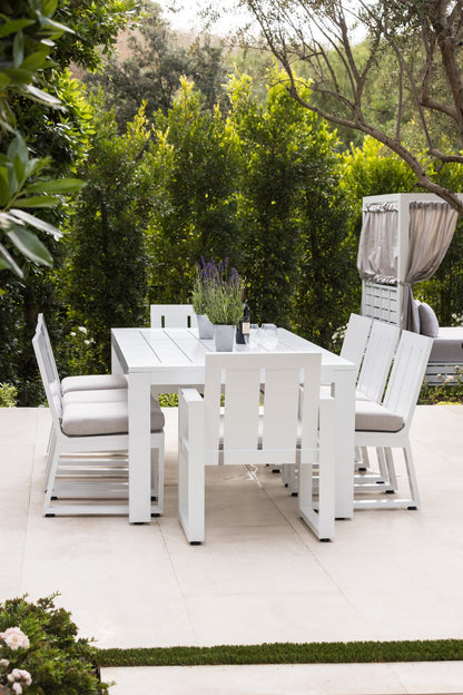Sunset West Newport Armless Dining Chair in Cast Silver, No Welt — View 3