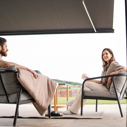 PERGOLUX Awning outdoor lifestyle view