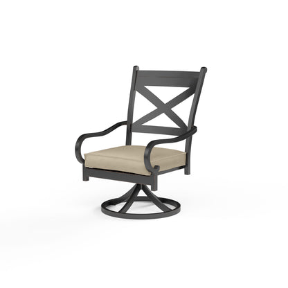 Sunset West Monterey Swivel Dining Chair in Linen Stone w/ Selt Welt — View 4
