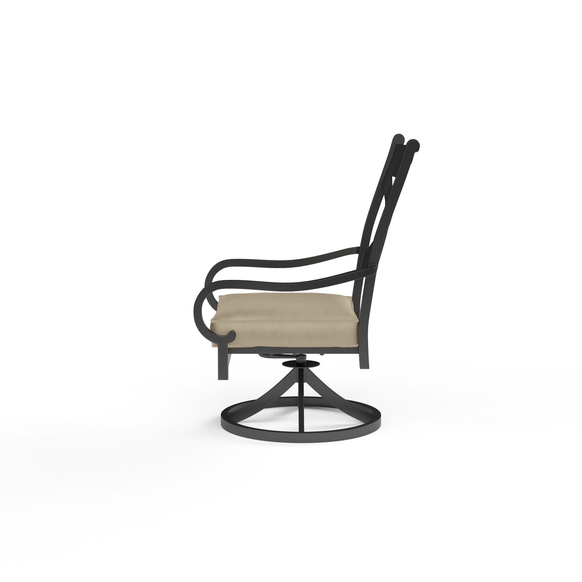Sunset West Monterey Swivel Dining Chair in Linen Stone w/ Selt Welt