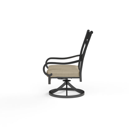 Sunset West Monterey Swivel Dining Chair in Linen Stone w/ Selt Welt