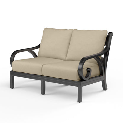 Sunset West Monterey Loveseat in Linen Stone w/ Selt Welt — View 3