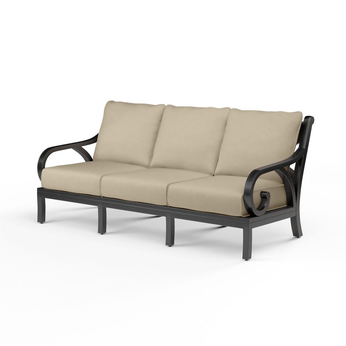 Sunset West Monterey Sofa in Linen Stone w/ Self Welt — View 4