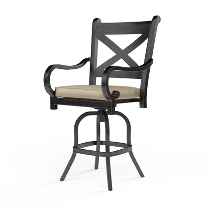Sunset West Monterey Barstool in Linen Stone w/ Selt Welt — View 4
