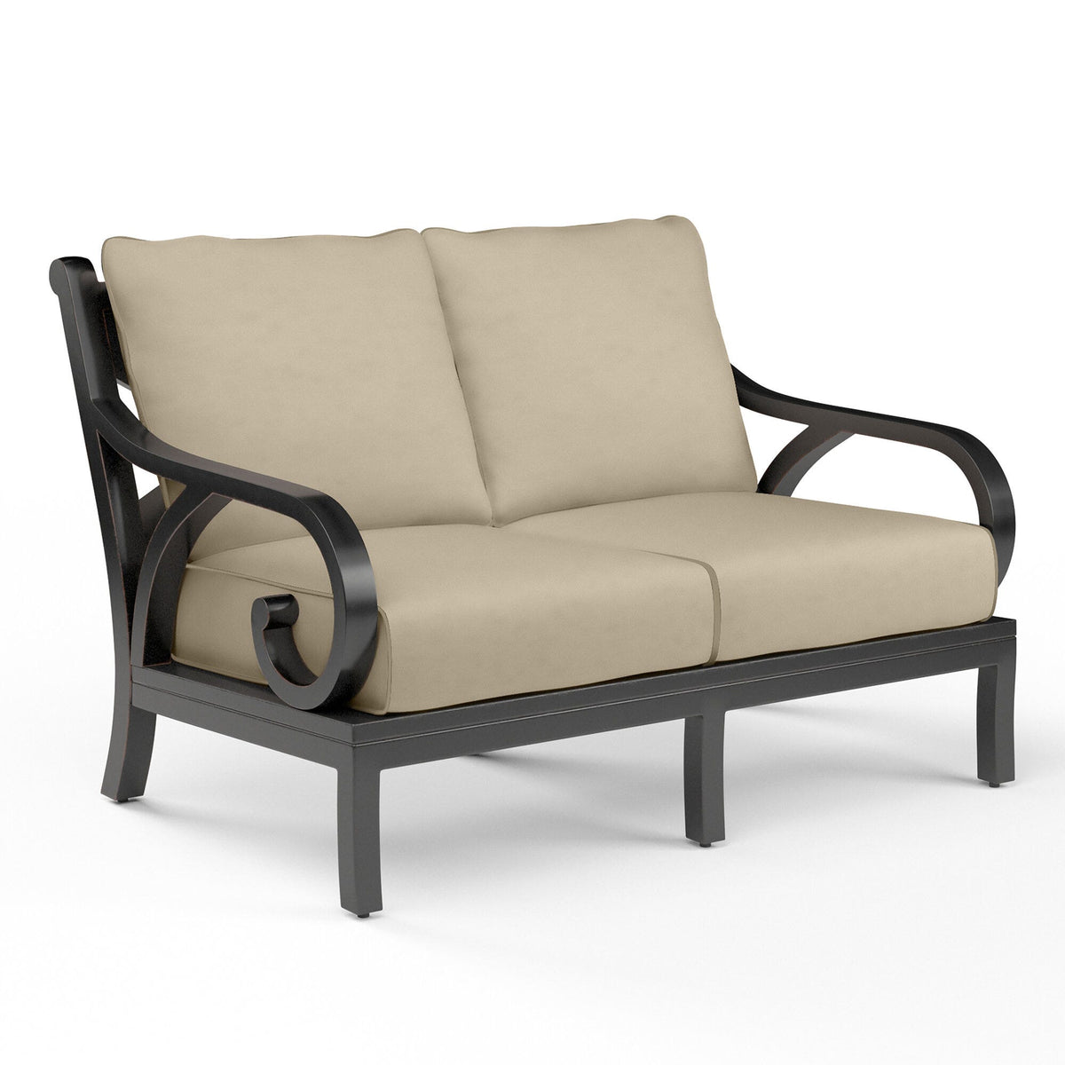 Sunset West Monterey Loveseat in Linen Stone w/ Selt Welt — View 4