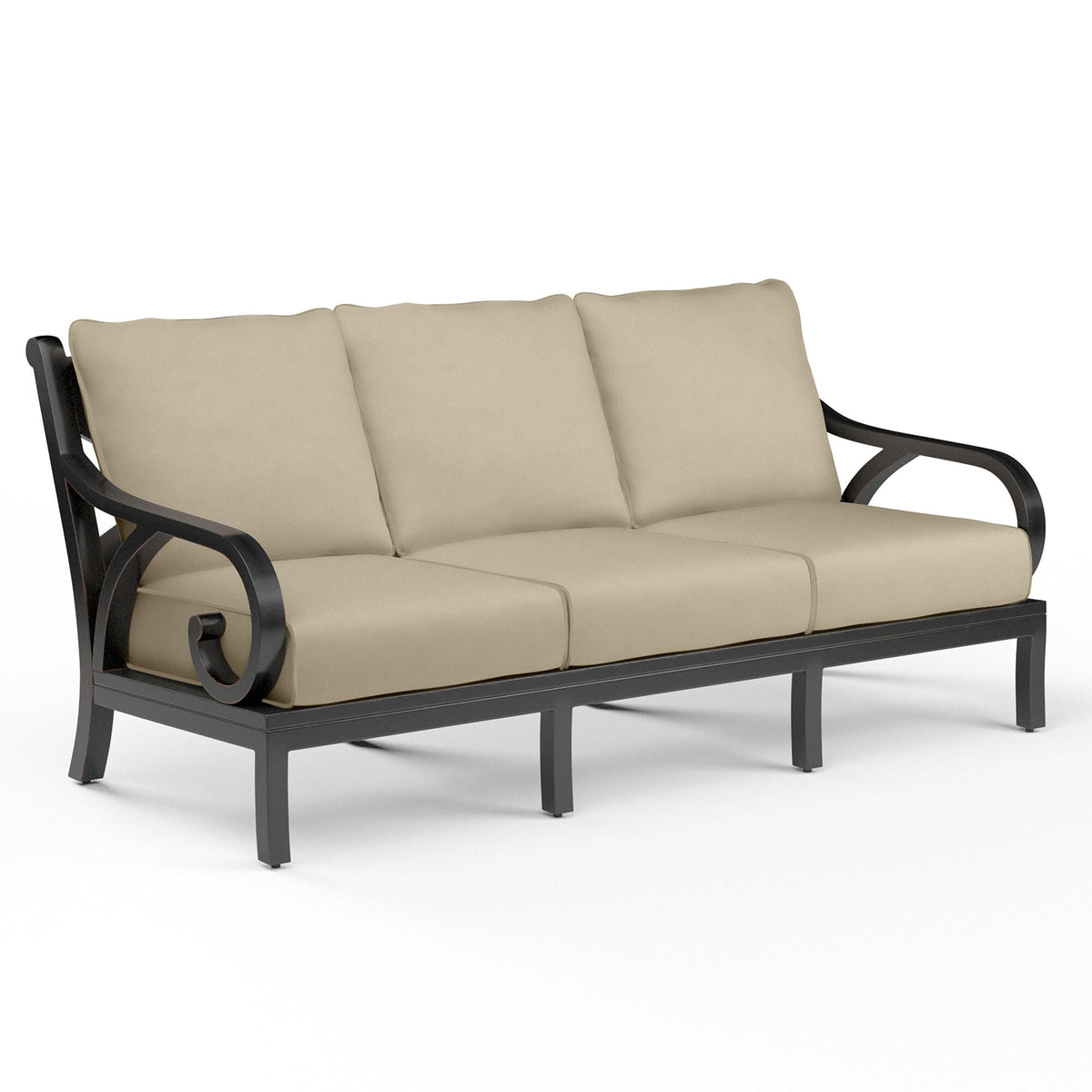 Sunset West Monterey Sofa in Linen Stone w/ Self Welt — View 6