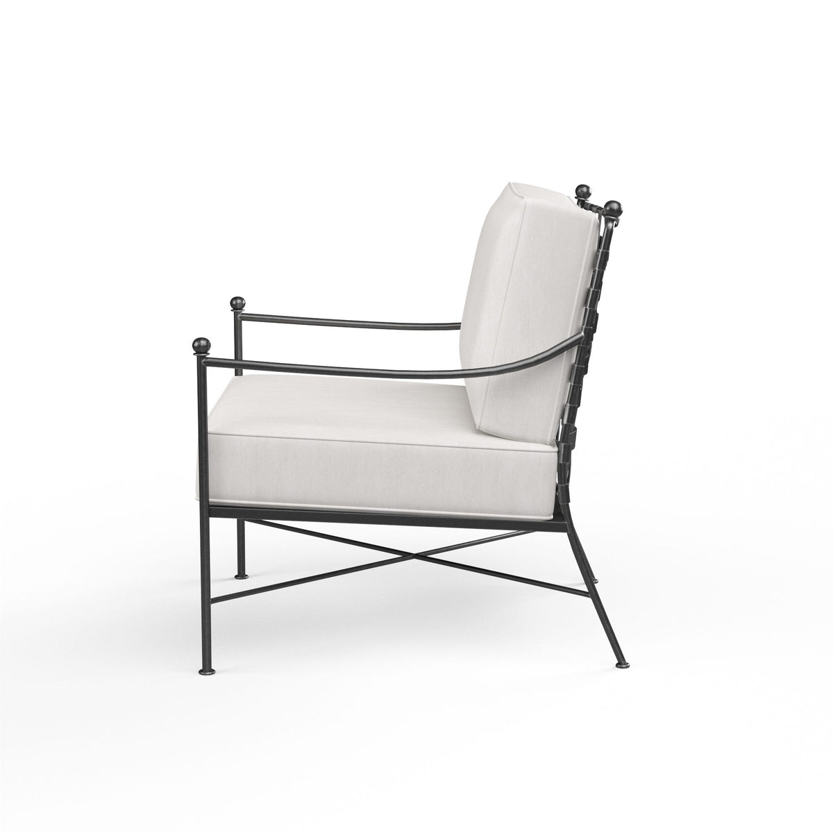 Sunset West Provence Club Chair in Canvas Flax w/ Self Welt — View 4