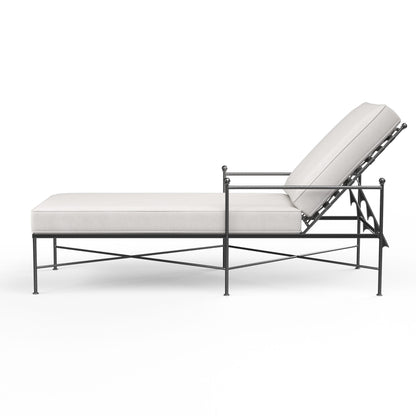 Sunset West Provence Chaise Lounge in Canvas Flax w/ Self Welt — View 3
