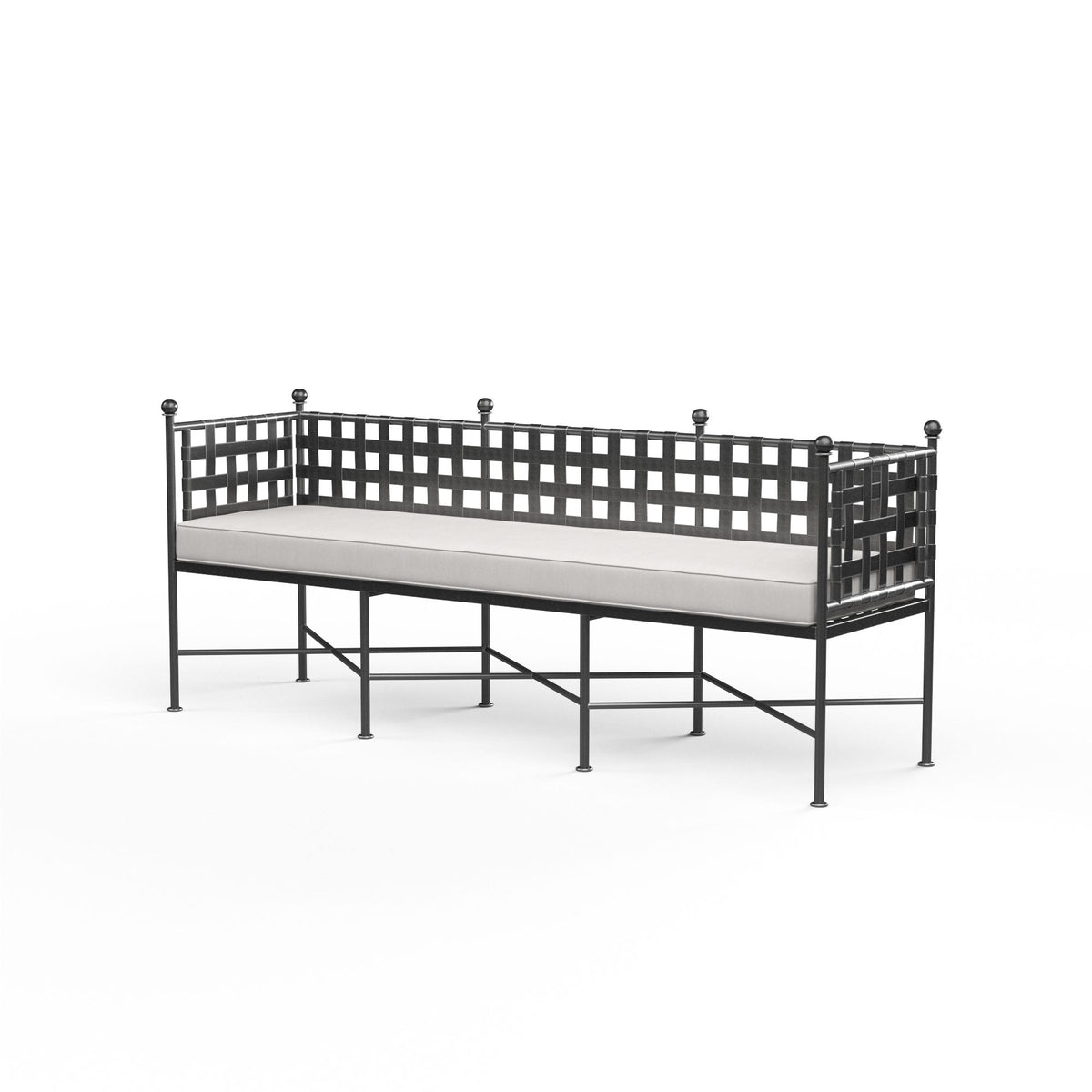 Sunset West Provence Garden Bench in Canvas Flax w/ Self Welt — View 5
