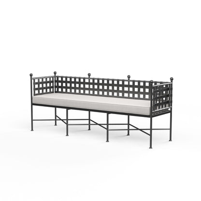 Sunset West Provence Garden Bench in Canvas Flax w/ Self Welt — View 5