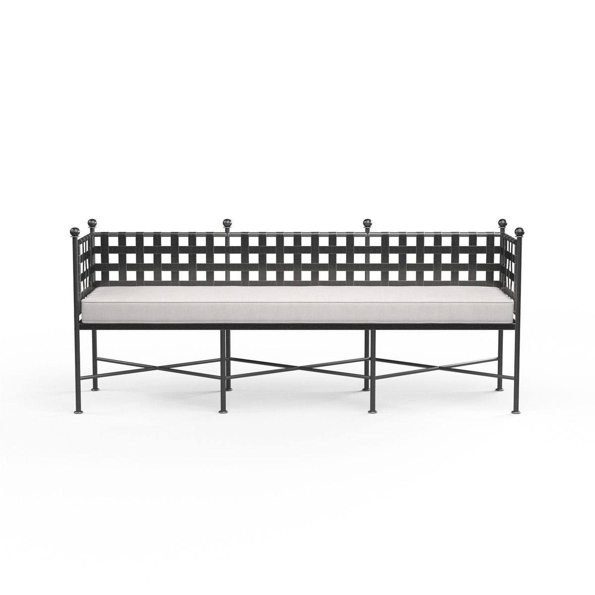 Sunset West Provence Garden Bench in Canvas Flax w/ Self Welt — View 3