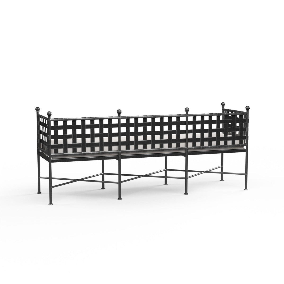 Sunset West Provence Garden Bench in Canvas Flax w/ Self Welt