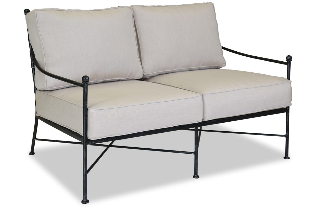 Sunset West Provence Loveseat in Canvas Flax w/ Self Welt — View 9