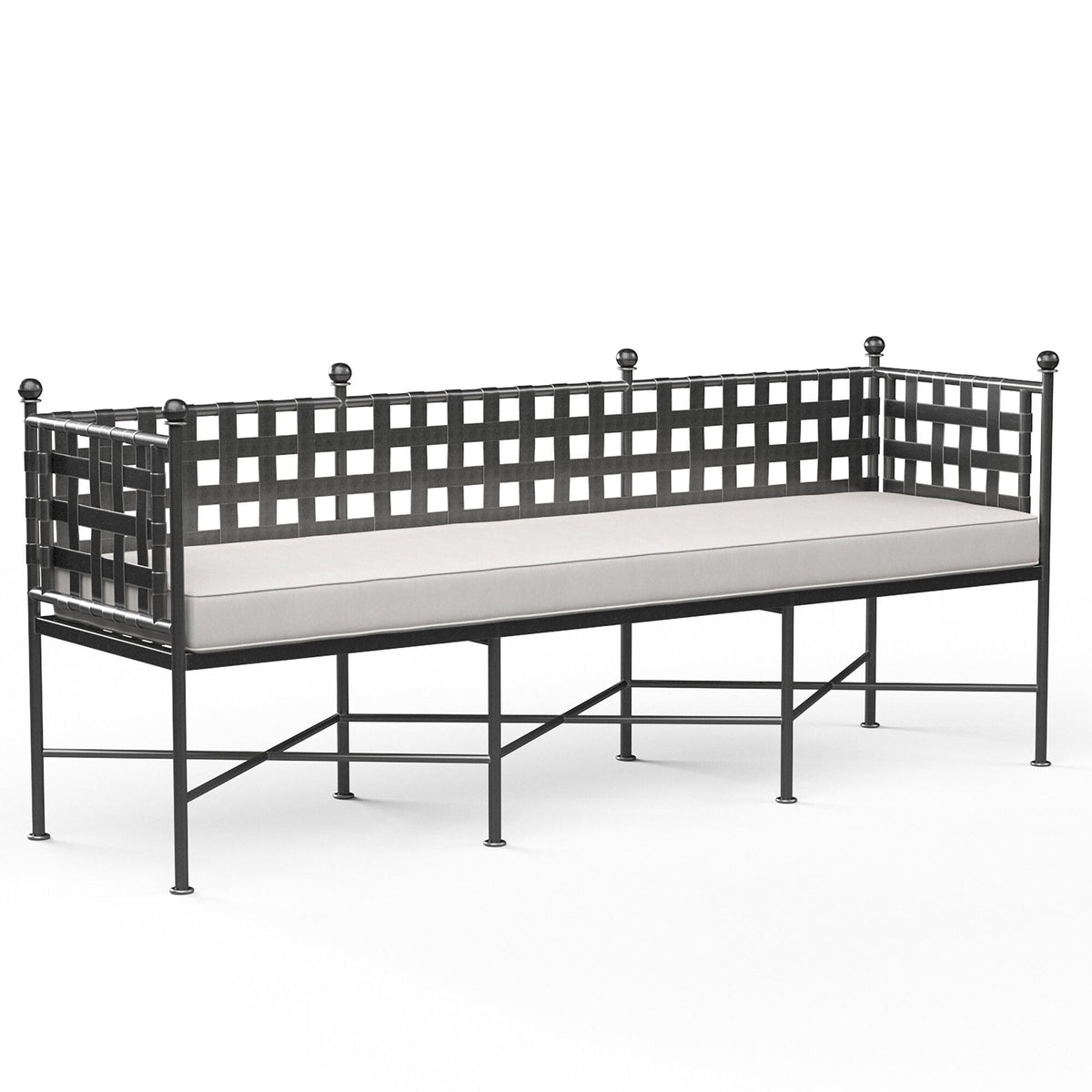 Sunset West Provence Garden Bench in Canvas Flax w/ Self Welt — View 6