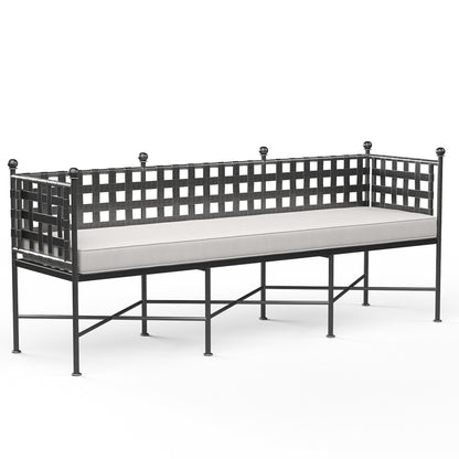 Sunset West Provence Garden Bench in Canvas Flax w/ Self Welt — View 6