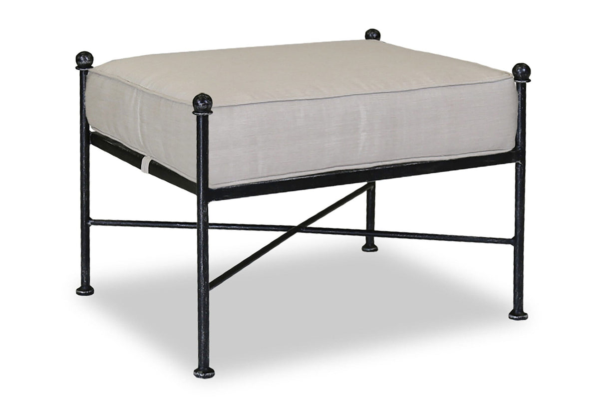 Sunset West Provence Ottoman in Canvas Flax w/ Self Welt — View 3