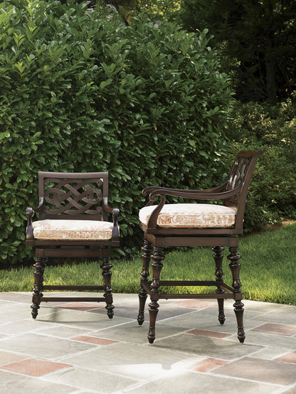 Tommy Bahama Outdoor Royal Kahala Black Sands Swivel Counter Stool — View 3