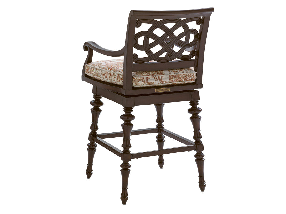 Tommy Bahama Outdoor Royal Kahala Black Sands Swivel Bar Stool — View 3