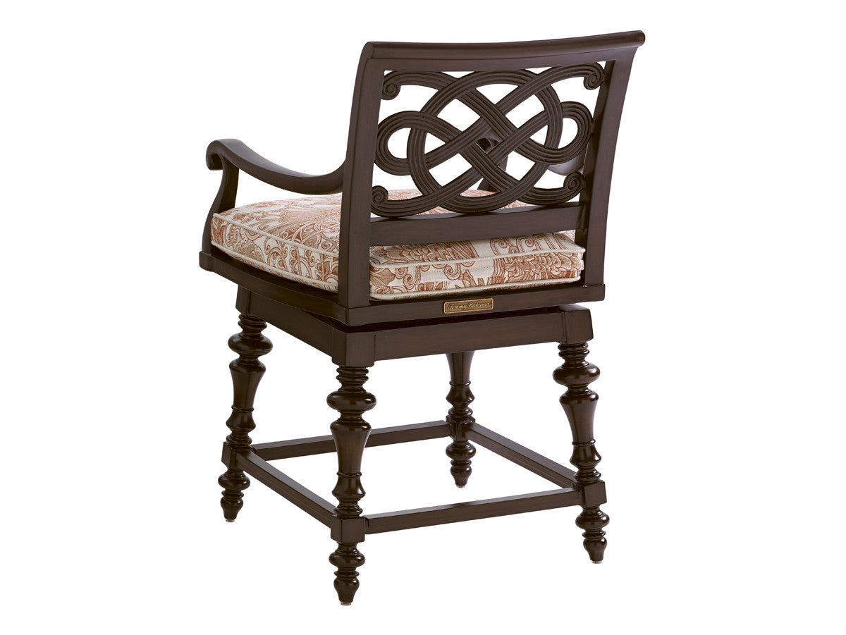 Tommy Bahama Outdoor Royal Kahala Black Sands Swivel Counter Stool — View 4