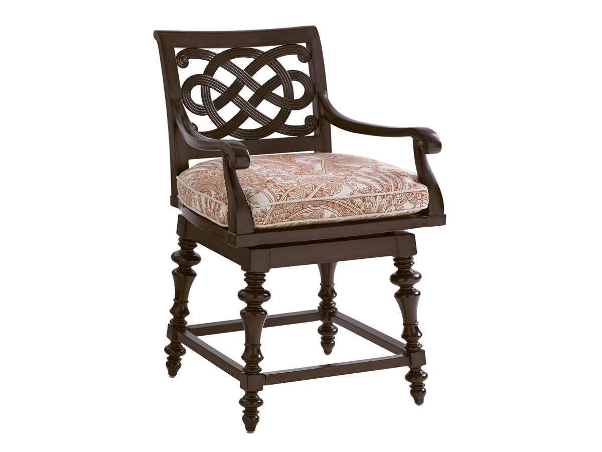 Tommy Bahama Outdoor Royal Kahala Black Sands Swivel Counter Stool