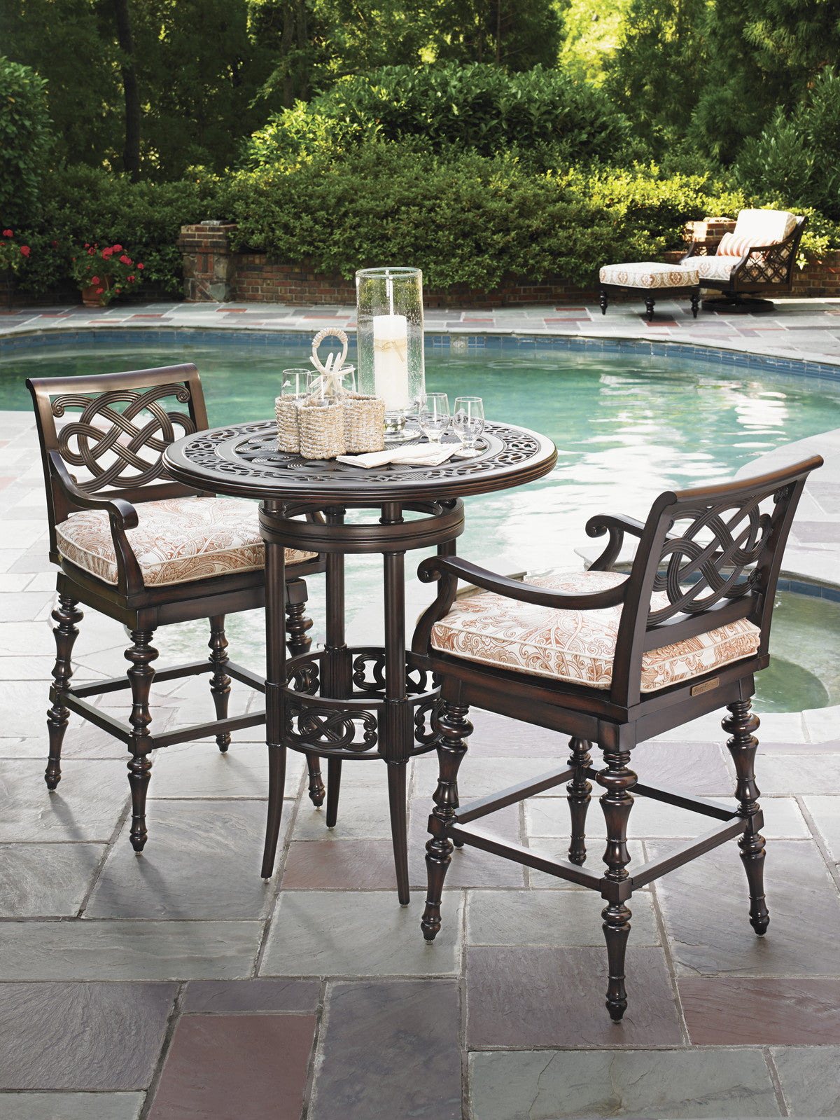 Tommy Bahama Outdoor Royal Kahala Black Sands Swivel Bar Stool — View 2