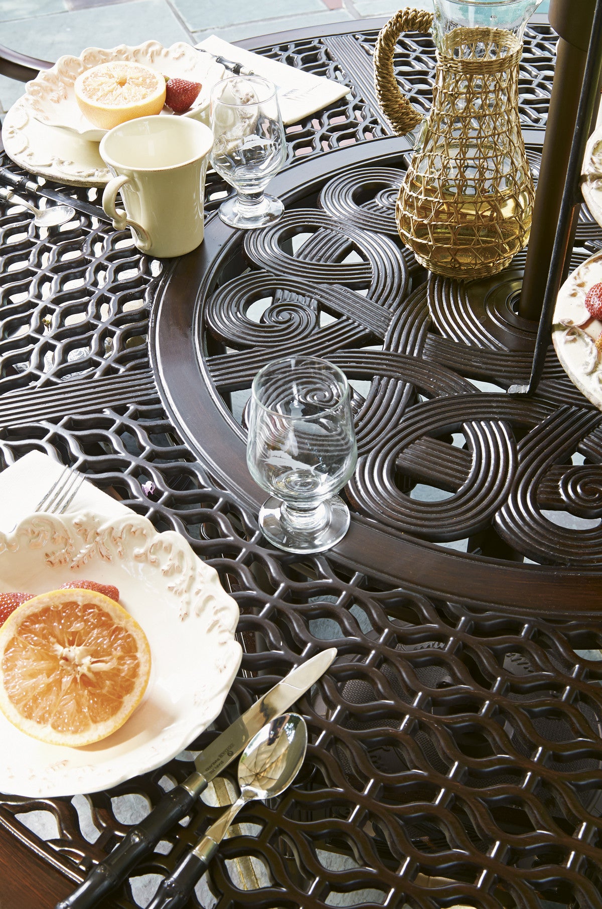 Tommy Bahama Outdoor Royal Kahala Black Sands Dining Table W/Cast Top — View 3