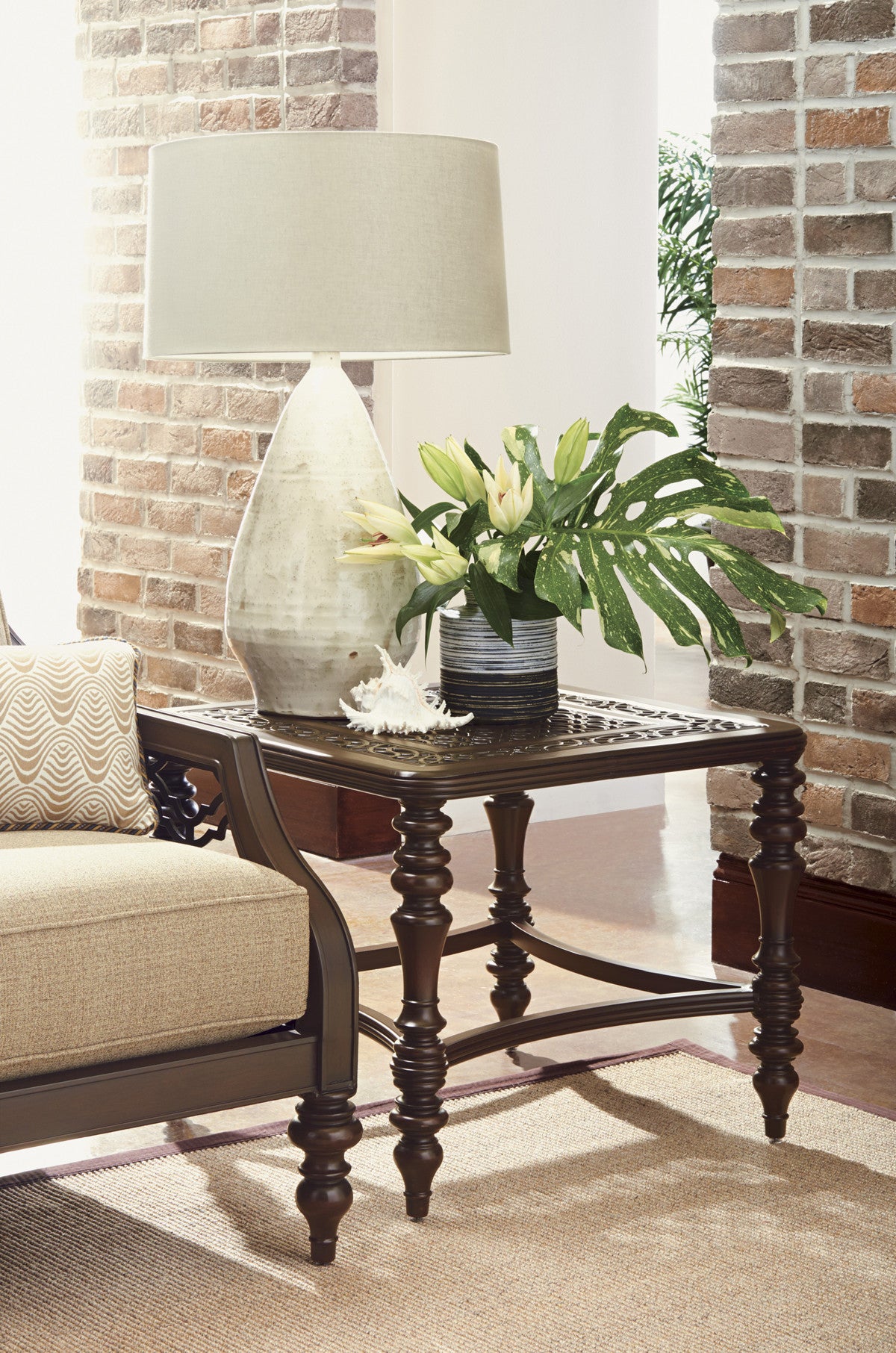 Tommy Bahama Outdoor Royal Kahala Black Sands Square End Table — View 2