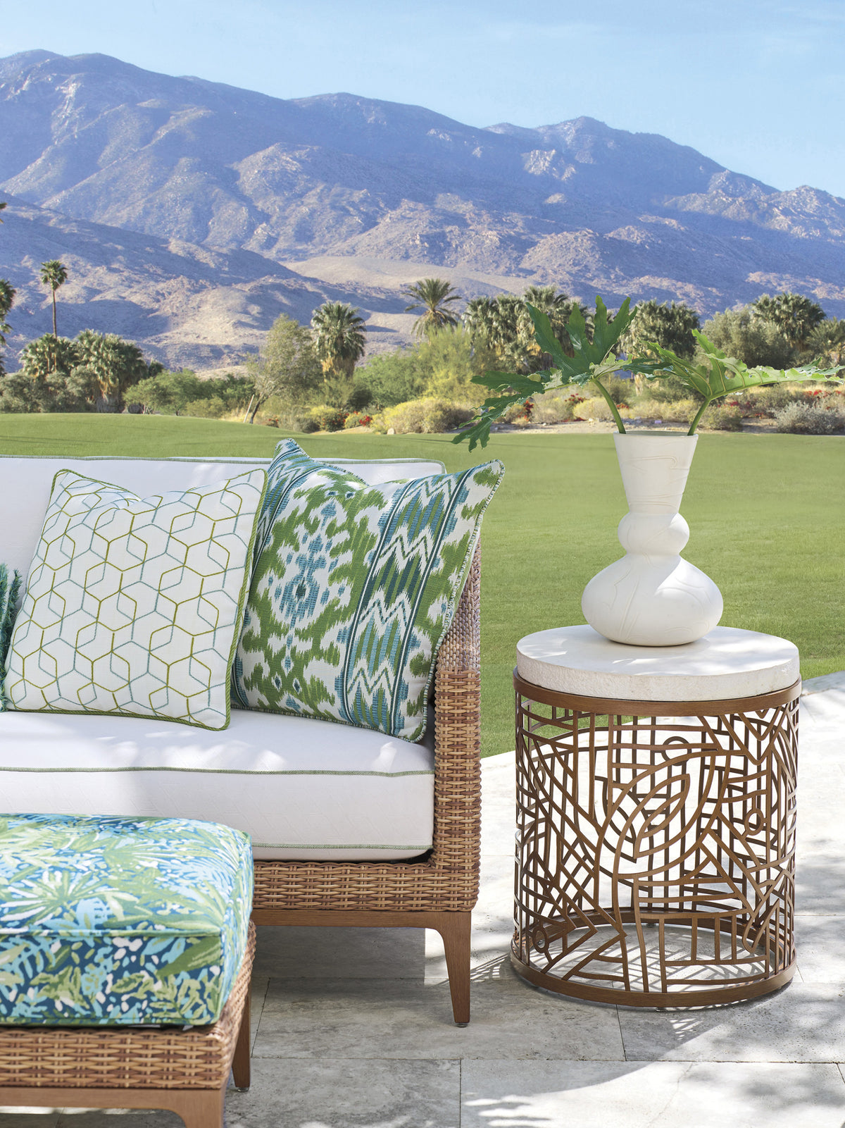 Tommy Bahama Outdoor Palm Desert Poolside Round End Table — View 2