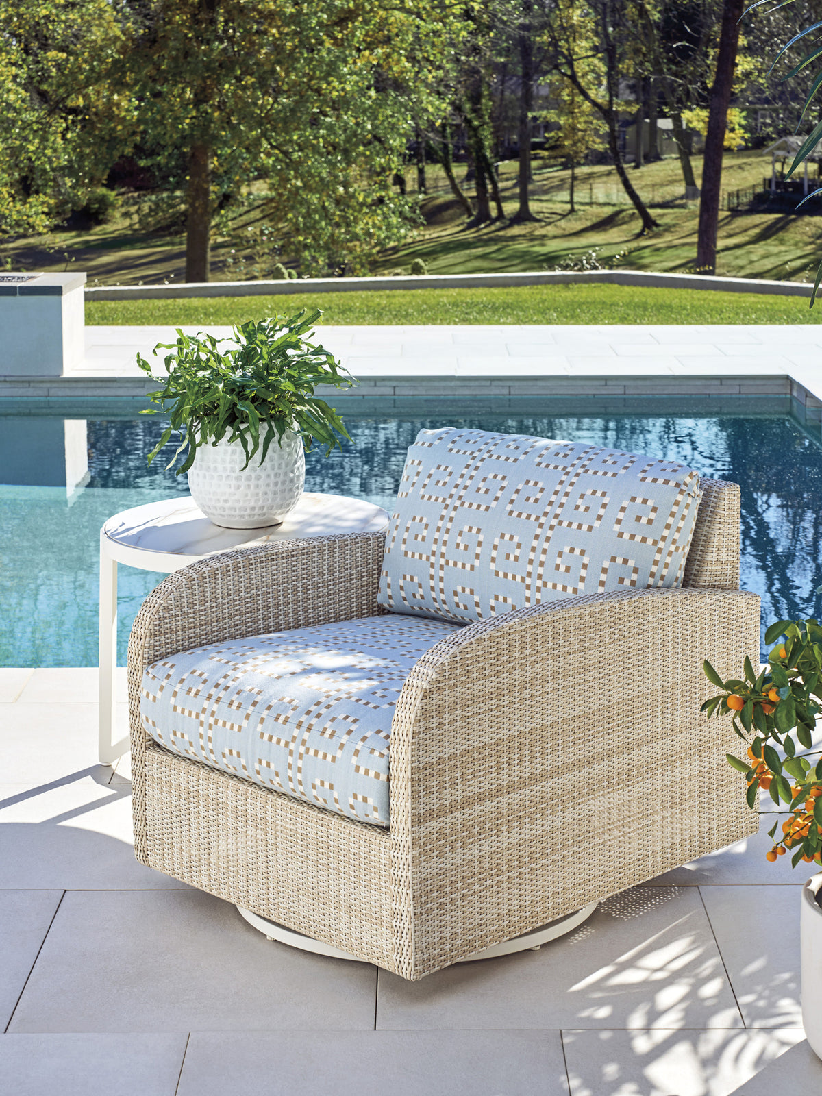 Tommy Bahama Outdoor Sand Dune Swivel Lounge Chair — View 2