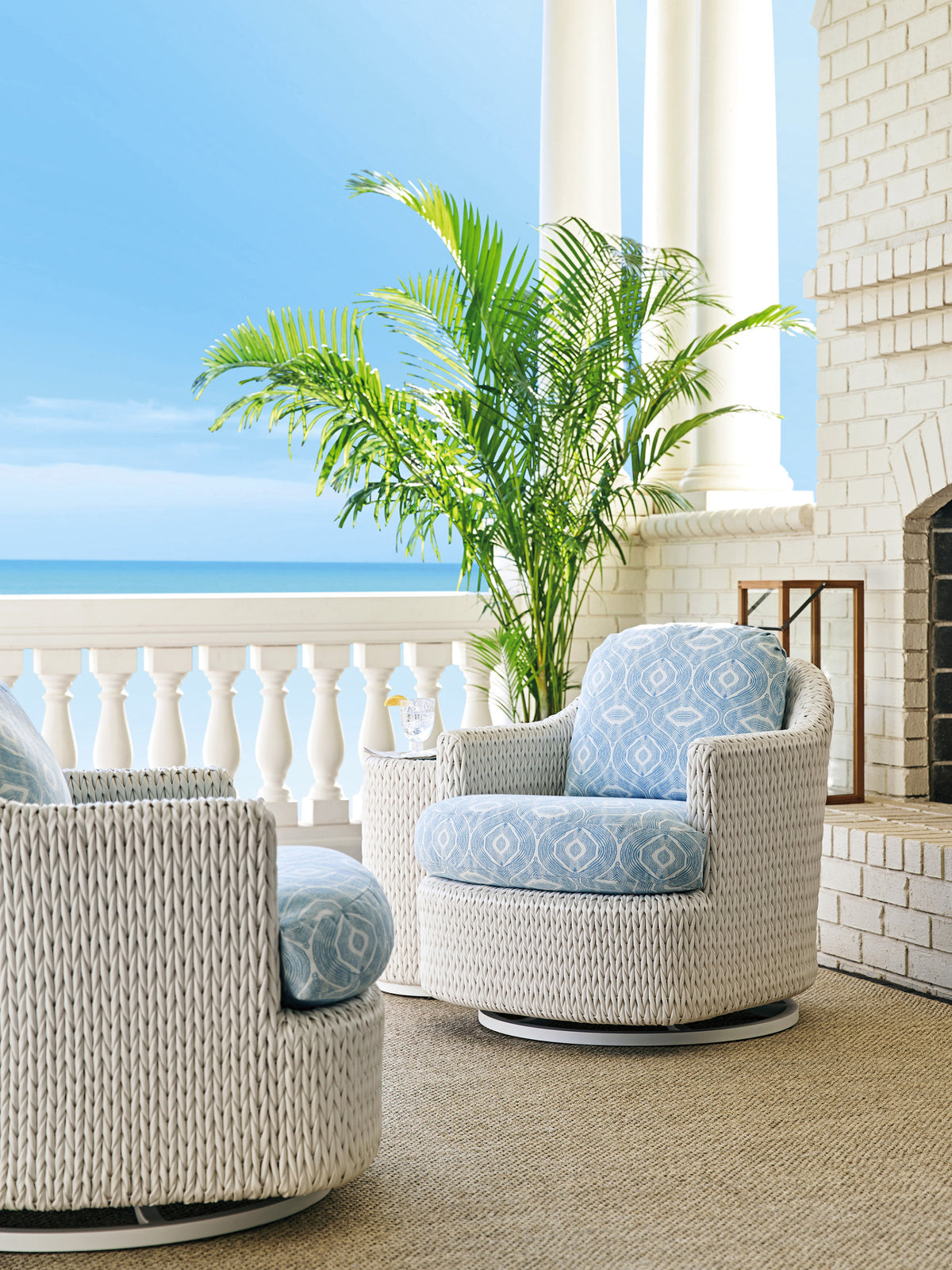 Tommy Bahama Outdoor Ocean Breeze Promenade Occasional Swivel Chair — View 2