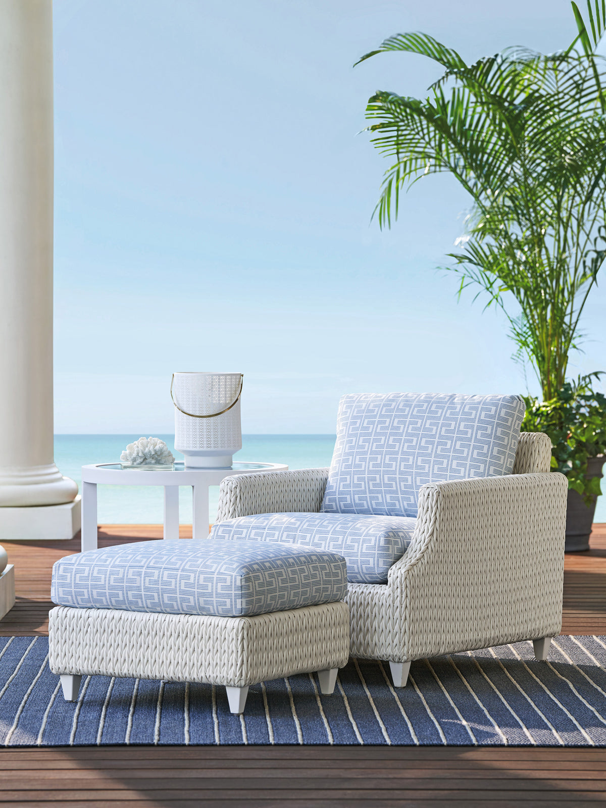 Tommy Bahama Outdoor Ocean Breeze Promenade Ottoman — View 2