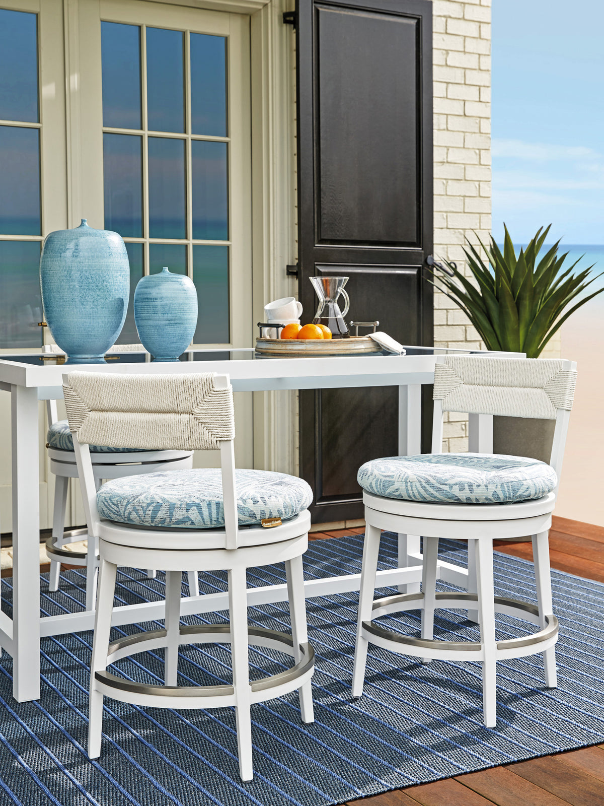 Tommy Bahama Outdoor Ocean Breeze Promenade Swivel Counter Stool — View 2