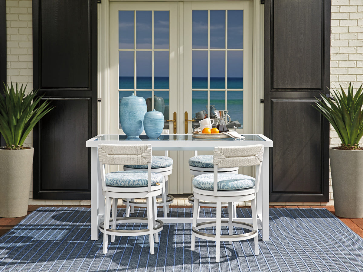 Tommy Bahama Outdoor Ocean Breeze Promenade Swivel Counter Stool — View 3